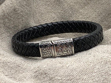 Load image into Gallery viewer, Stainless Steel Debossed Greek Key - Piel Rustika