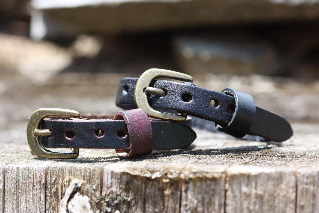 This adjustable leather bracelet makes a perfect gift for a child or teanager.  It can be worn as small as 5 3/4