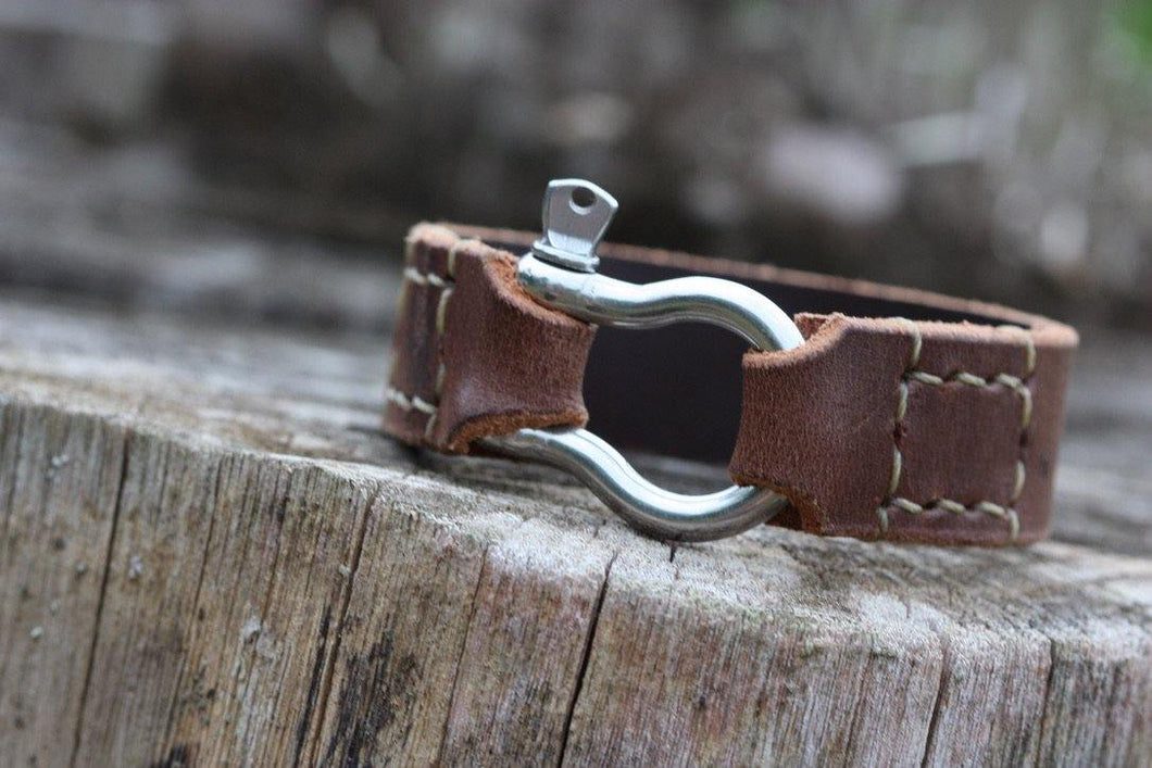 Wide Band Stainless Steel Shackle - Piel Rustika